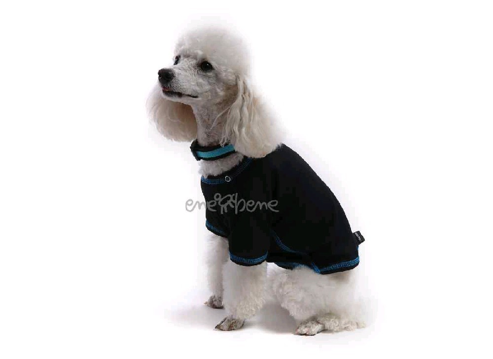 Ene Bene obleček - termotričko pro psa coolmax černé - modré prošití XS