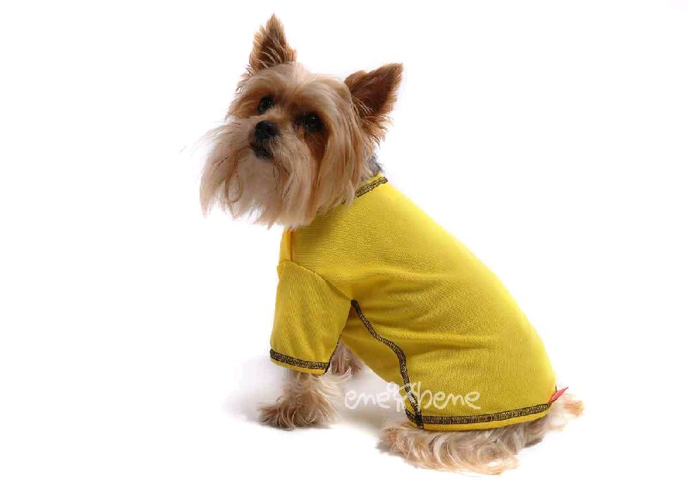 Ene Bene obleček - termotričko pro psa coolmax žluté - černé prošití XS