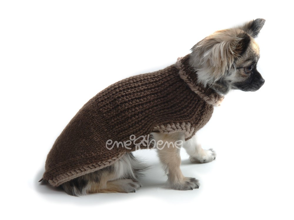 Ene Bene obleček - svetr pro psa Miki hnědý L