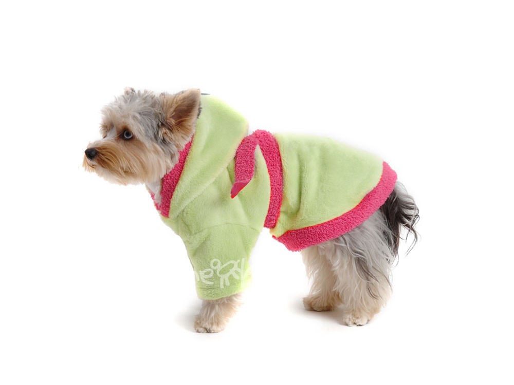 Ene Bene obleček - župan pro psa zeleno růžový M