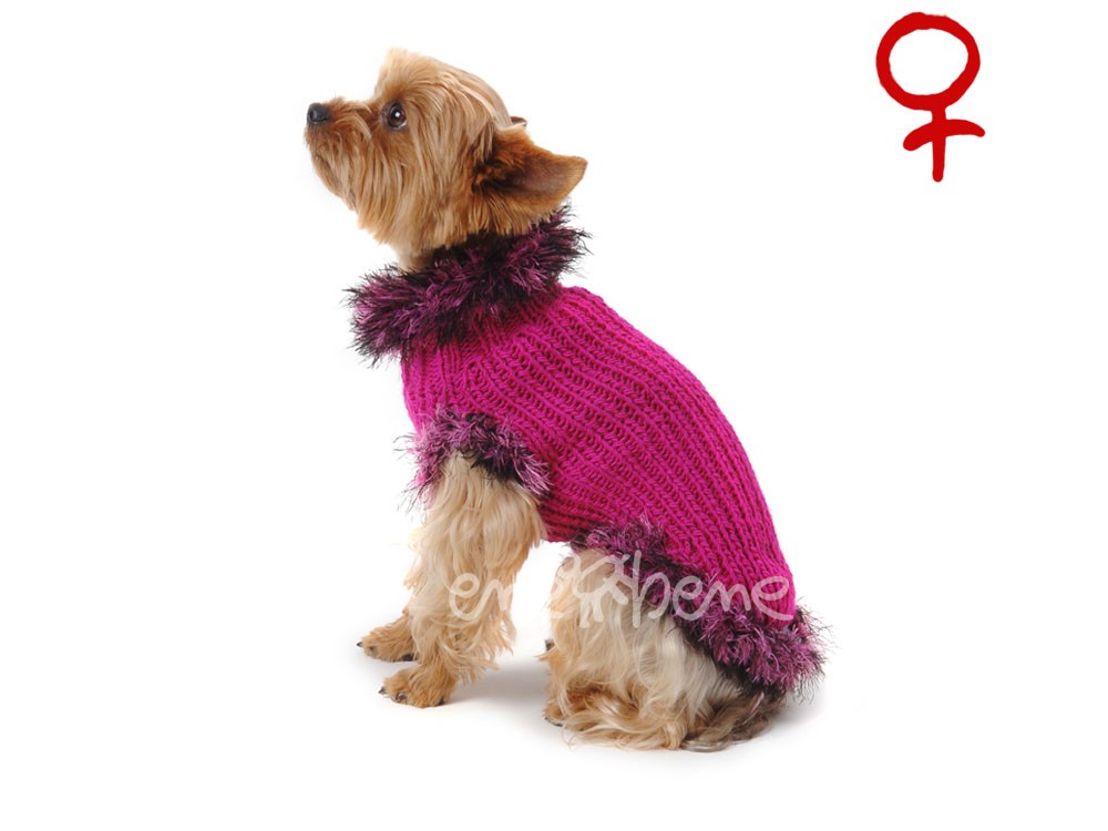 Ene Bene obleček - svetr pro psa Sofi tmavě růžový - fenka XS