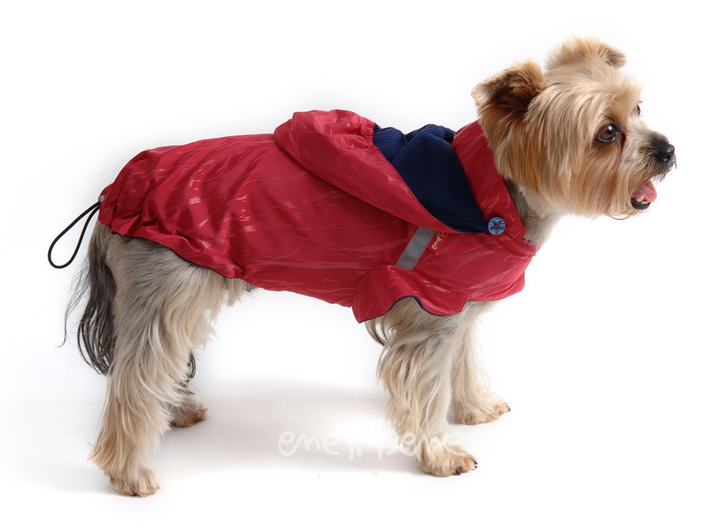 Ene Bene obleček - pláštěnka pro psa Lea malinová s kapucí XS