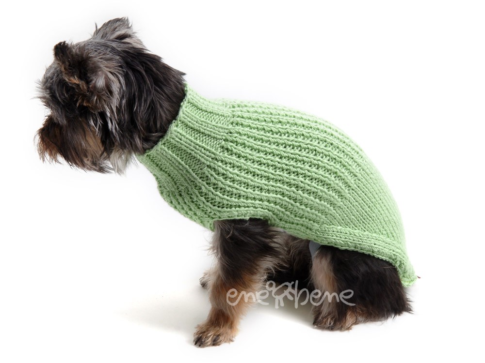 Ene Bene obleček - svetr pro psa Míša zelený XXS