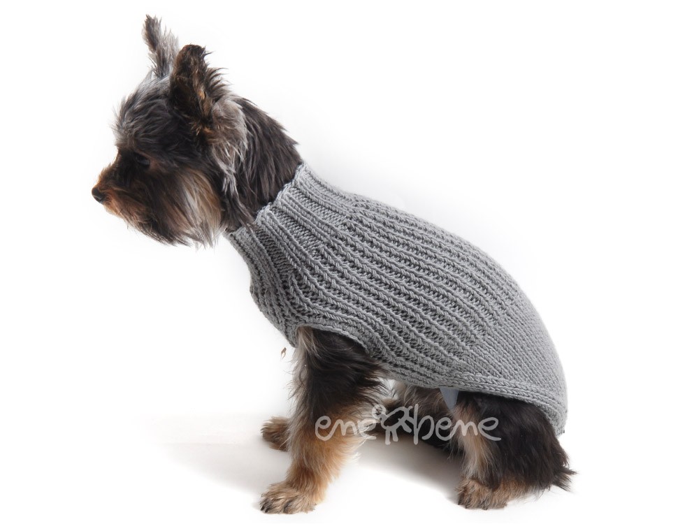 Ene Bene obleček - svetr pro psa Míša šedý XXS