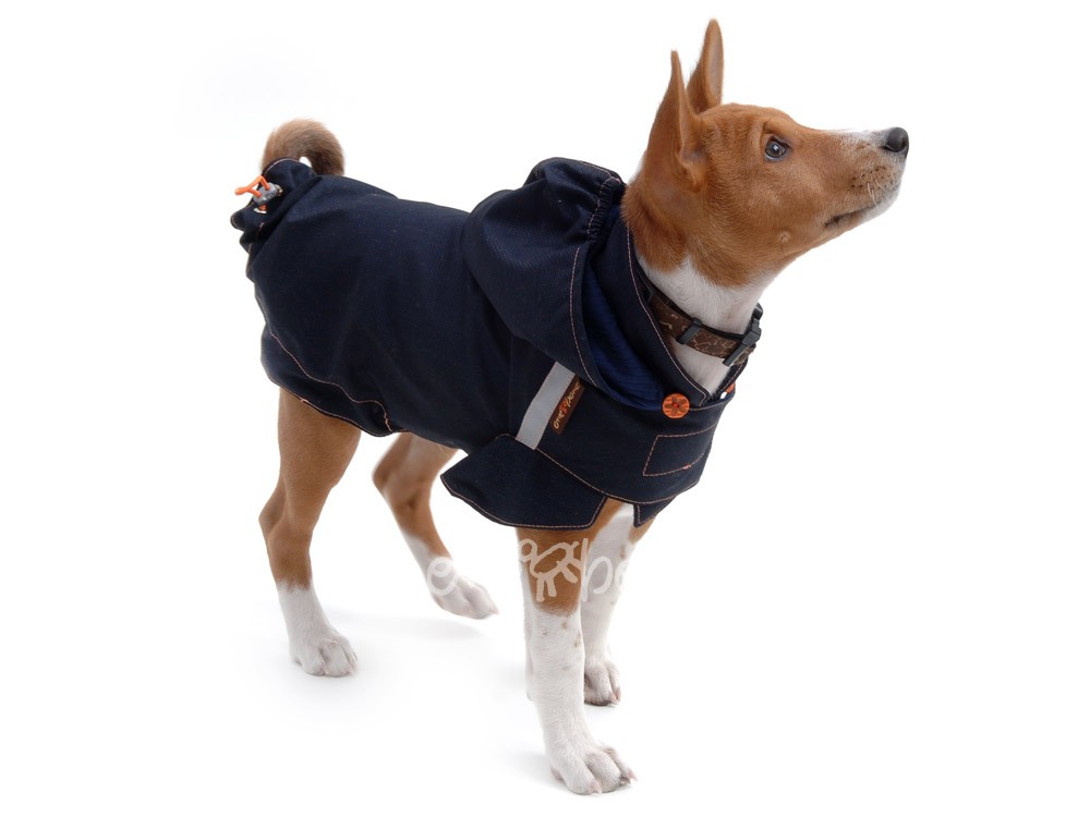 Ene Bene obleček - pláštěnka pro psa Lea modrá s kapucí XS