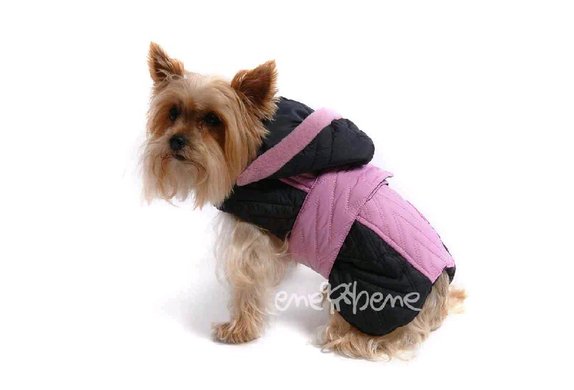 Obleček - bunda pro psa Kačenka růžovo černá