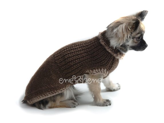 Obleček - svetr pro psa Miki hnědý