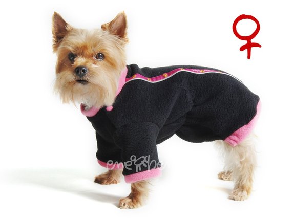 Obleček - mikina pro psa Zonny černo růžová - fenka