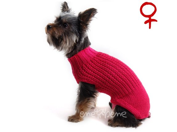 Obleček - svetr pro psa Míša tm. růžový