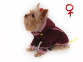 Obleček - mikina pro psa Zonny s kapucí vínovo růžová - fenka