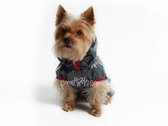 Obleček - pláštěnka pro psa Tami černá, červený lem