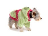 Obleček - župan pro psa zeleno růžový