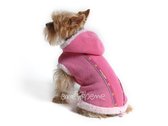 Obleček - mikina pro psa Danny růžová s kapucí - fenka