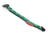 Obojek pro psa fleece zelen tlapka, . 1,5 cm