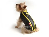 Obleček - pláštěnka pro psa Teri černo žlutá s COOLMAX podšívkou - bez rukávků
