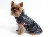 Obleček - pláštěnka pro psa Tami černá, červený lem