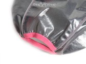 Obleček - pláštěnka pro psa Tara černá, růžový lem