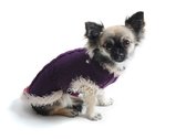 Obleček - svetr pro psa fialový zdobený perličkami