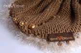 Obleček - svetr pro psa světle hnědý zdobený perličkami