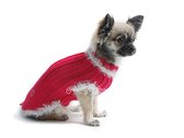 Obleček - svetr pro psa tmavě růžový zdobený kamínky