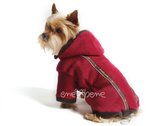 Obleček - mikina pro psa Zonny s kapucí červeno hnědá - fenka
